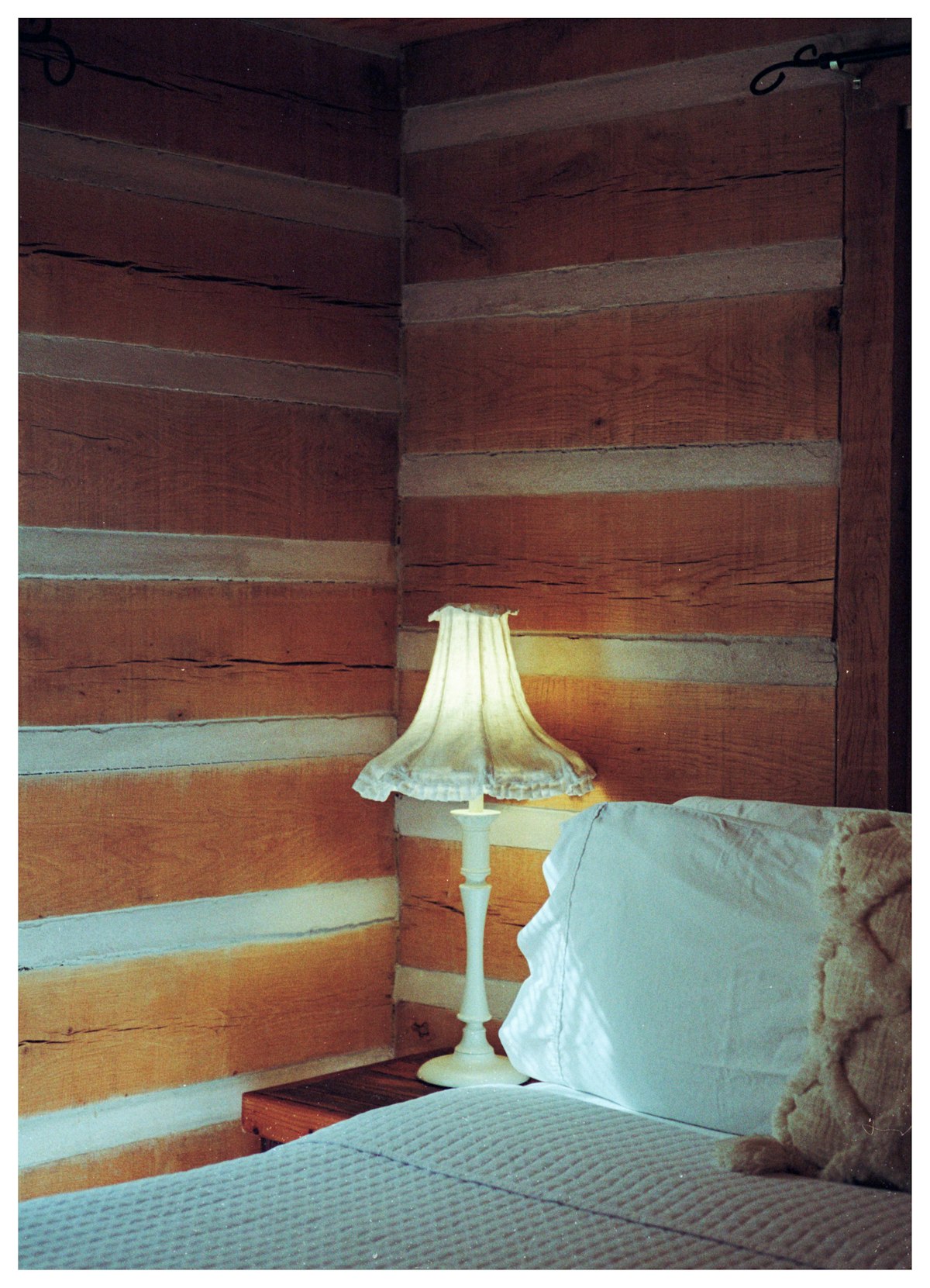 The corner room at Wallowa Lake Pack Station — a private room made up for two